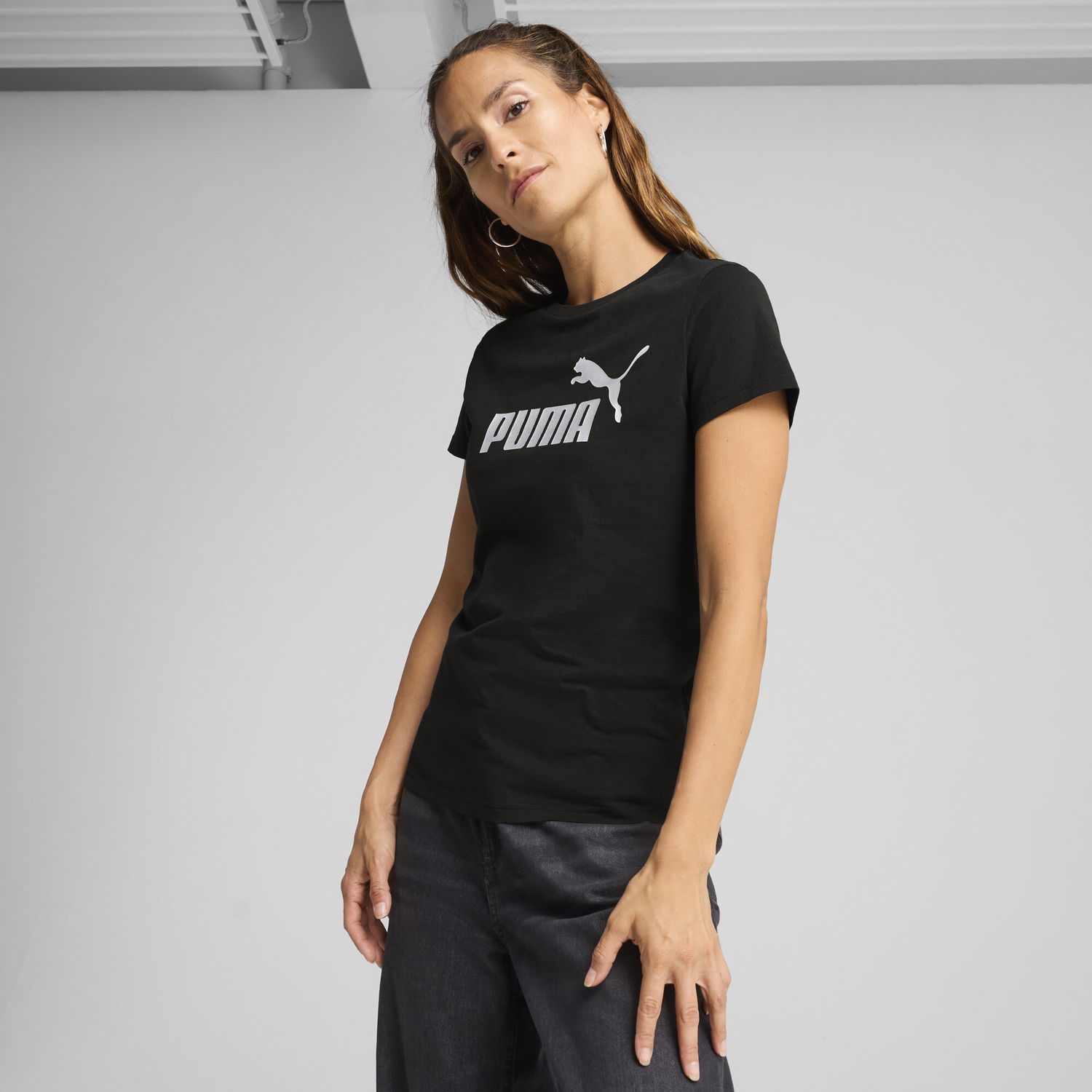Тениска Puma ESS Metallic Logo T-Shirt Черно | 631536_01, 0