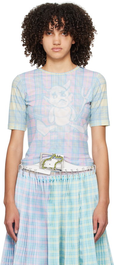Тениска Chopova Lowena Chopova Lowena Devil Print Plaid T-Shirt Синьо | 2239, 0