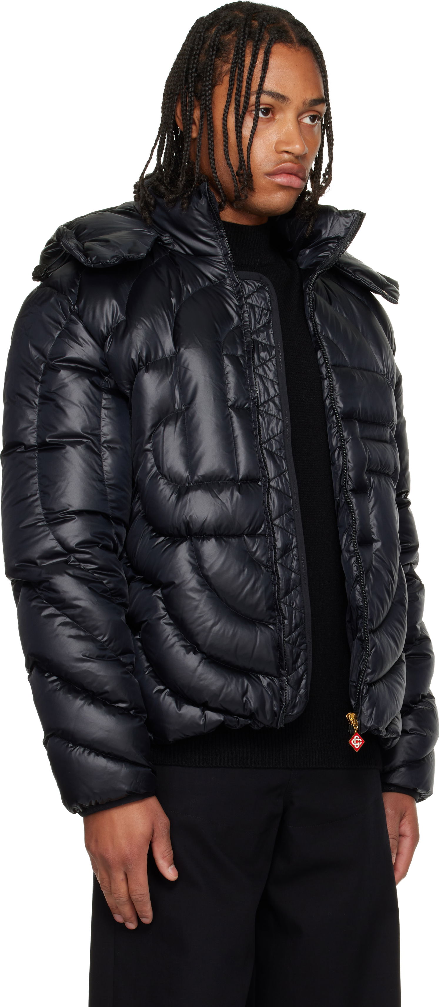 Пухо яке Casablanca Monogram Quilted Nylon Down Puffer Jacket Черно | M-AW25-OT-140-01, 1