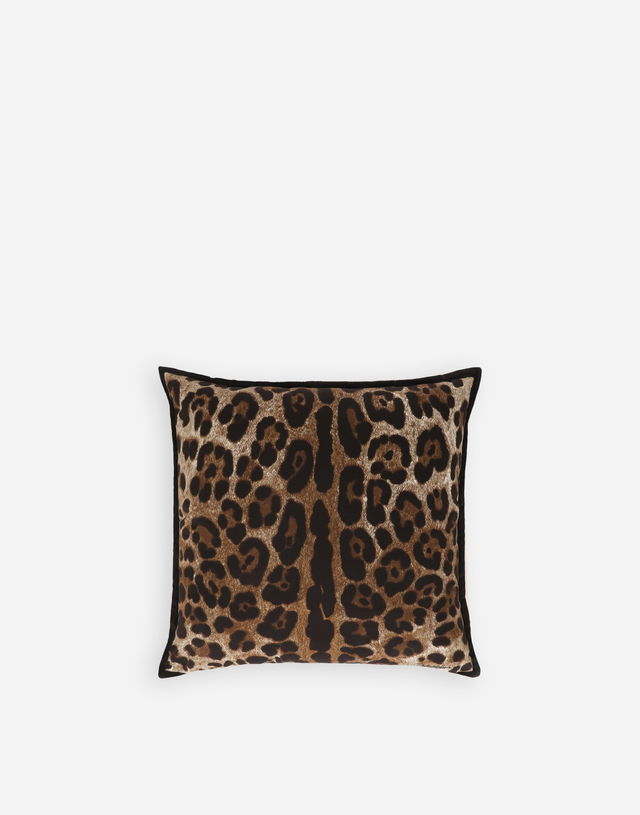 Leopard Print Canvas Small Cushion