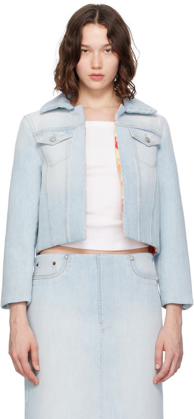 Acne Studios Padded Cropped Denim Jacket, 0