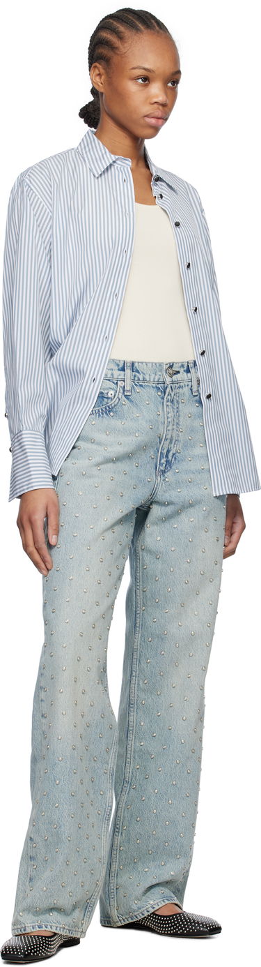 Дънки rag & bone rag & bone Shea Relaxed Straight Jeans Синьо | WDD24H2998RGDE, 3