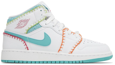 Кецове и обувки Jordan Air Jordan 1 Mid SE "Multi Knit" GS Бяло | DM6218-100, 1