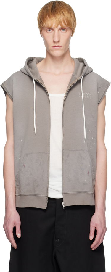 Суитчър Maison Margiela MM6 Maison Margiela Paint Splatter Sleeveless Hoodie Сиво | SH2HG0005 M25013, 0