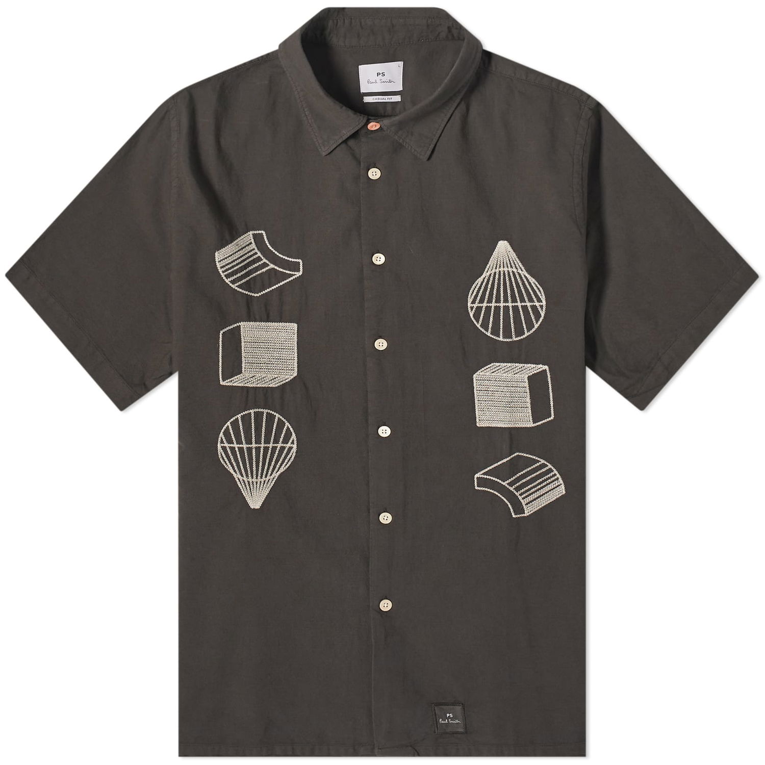 Риза Paul Smith Paul Smith Embroidered Vacation Shirt, Size Large Сиво | M2R-524TE-M21962-76, 0