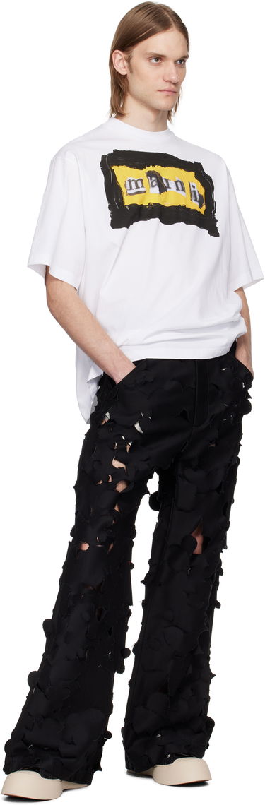 Тениска Marni Marni Painted Collage Logo T-Shirt Бяло | HUMU0223RP USCX94, 3