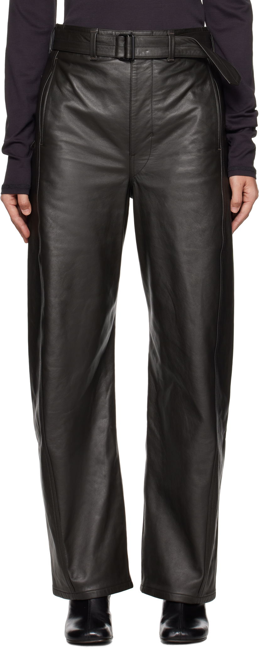 Панталони LEMAIRE Twisted Belted Pants Черно | PA1142 LL0095