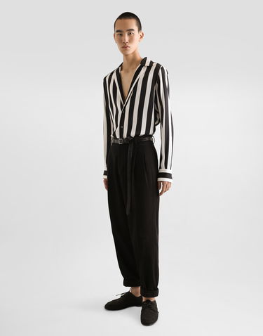 Риза Dolce & Gabbana Dolce & Gabbana Silk Charmeuse Long Sleeve Shirt Черно | G5MX5TFSA5WHAXRN, 1