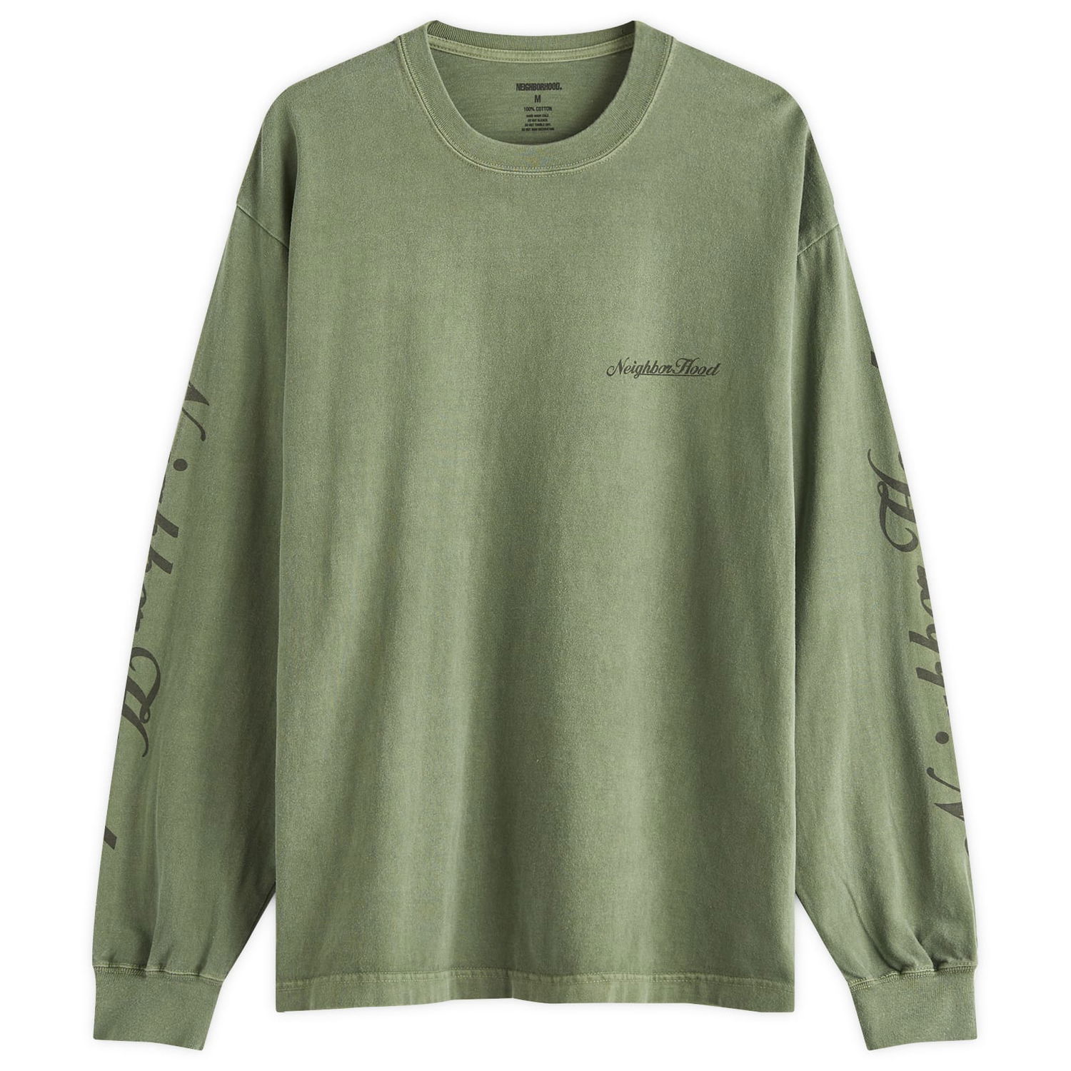 Тениска Neighborhood Neighborhood LS-12 Long Sleeve T-Shirt Зелено | 242PCNH-LT12-OLV, 0