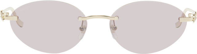 'Panthère de ' Round Sunglasses