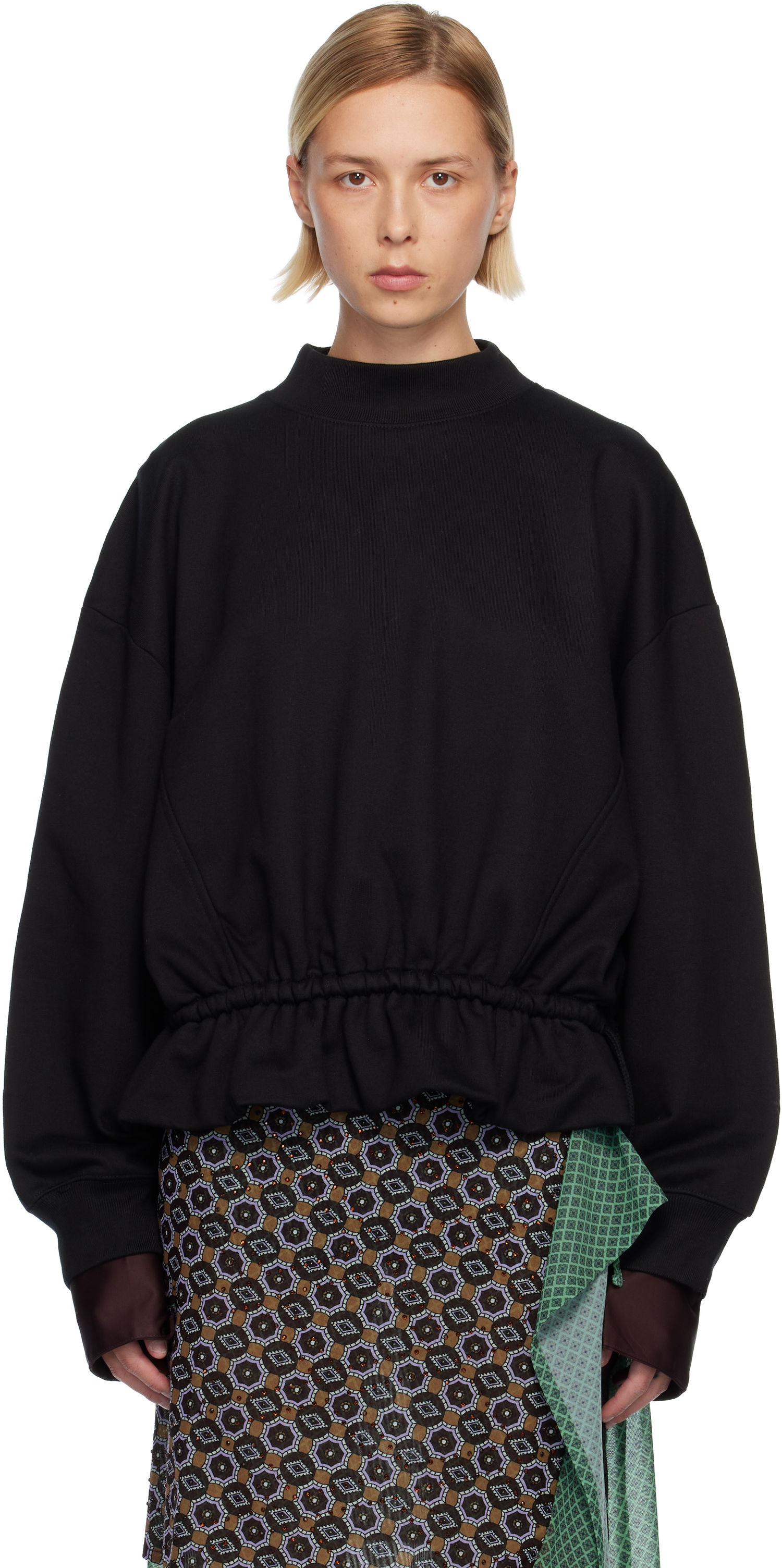 Суитчър Dries Van Noten Dries Van Noten Ruffled Sweatshirt Черно | 252-011137-2611, 0