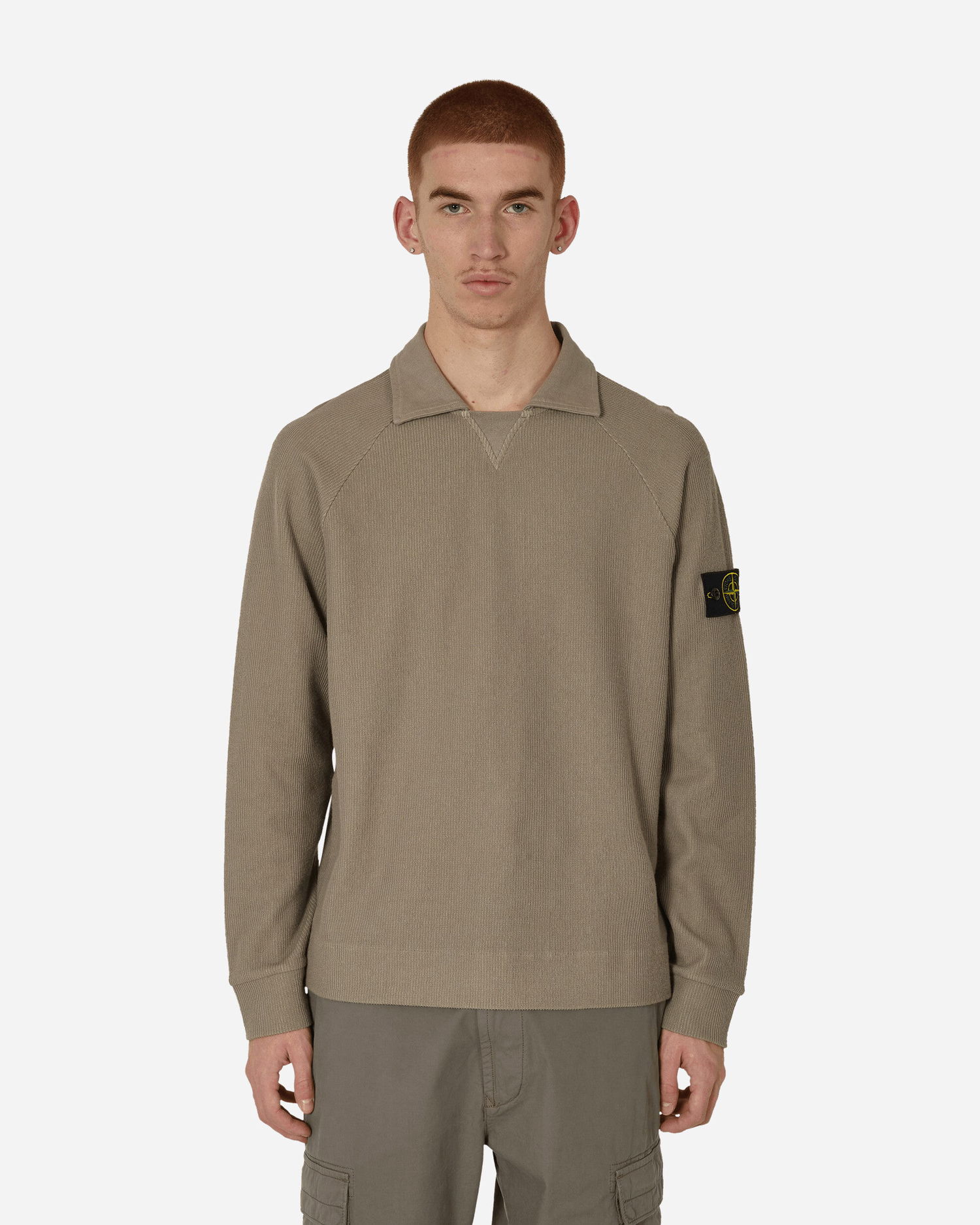 Поло тениска Stone Island Raglan Longsleeve Polo "Dove Grey" Сиво | 801562756 V0092, 1