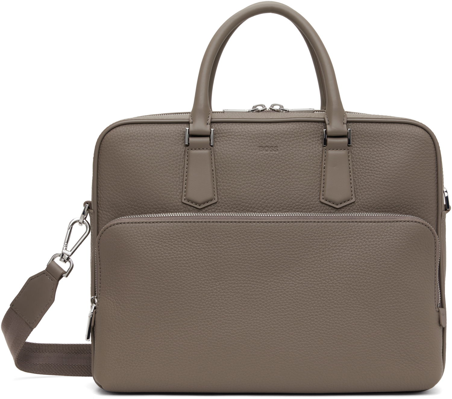 Дамска чанта BOSS BOSS Embossed Logo Briefcase Сиво | 50529293, 0
