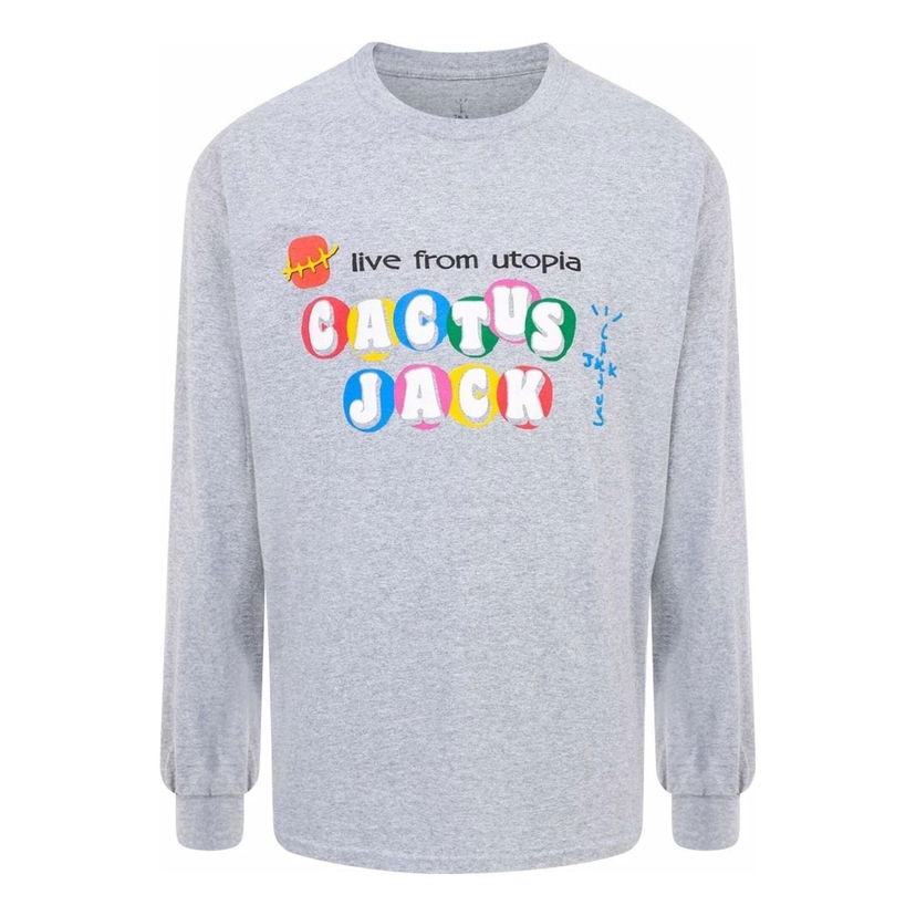 Тениска Cactus Jack by Travis Scott Travis Scott x McDonalds Live From Utopia Long Sleeve T-Shirt Сиво | CJMD-LS131