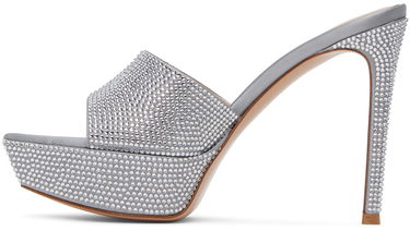 Кецове и обувки Gianvito Rossi Gianvito Rossi Tracey Crystal Heeled Sandals Сиво | G16550.85RIC.RAS, 2