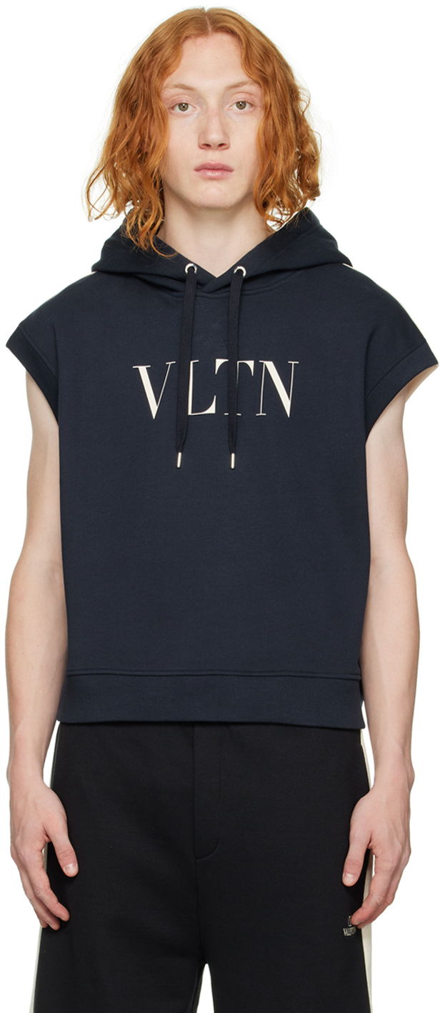 Суитчър Valentino Sleeveless Hoodie "Navy & Off-White" Тъмно синьо | 1V3MF23K8Q8, 0