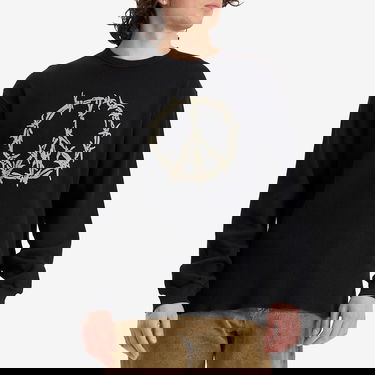 Тениска Aries Peace Press Gothic Waffle Long Sleeve T-Shirt Черно | AR60039-BLK, 2