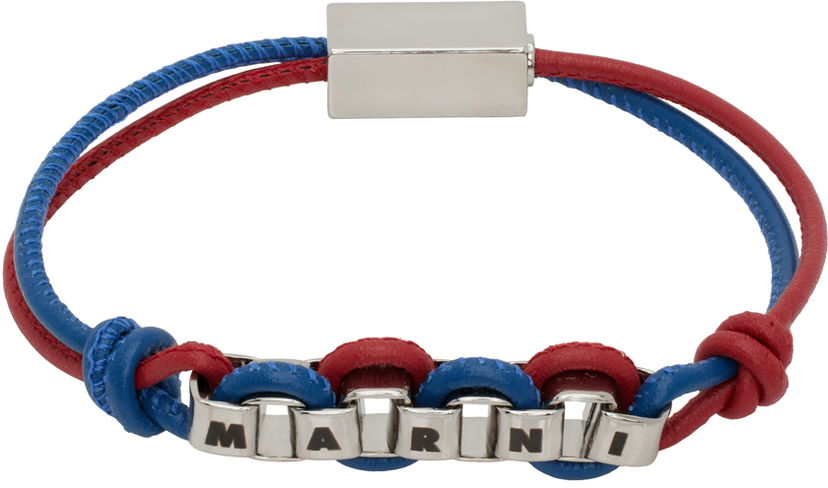 Гривна Marni Leather Bracelet Тъмно синьо | BRZB0046A0P6522