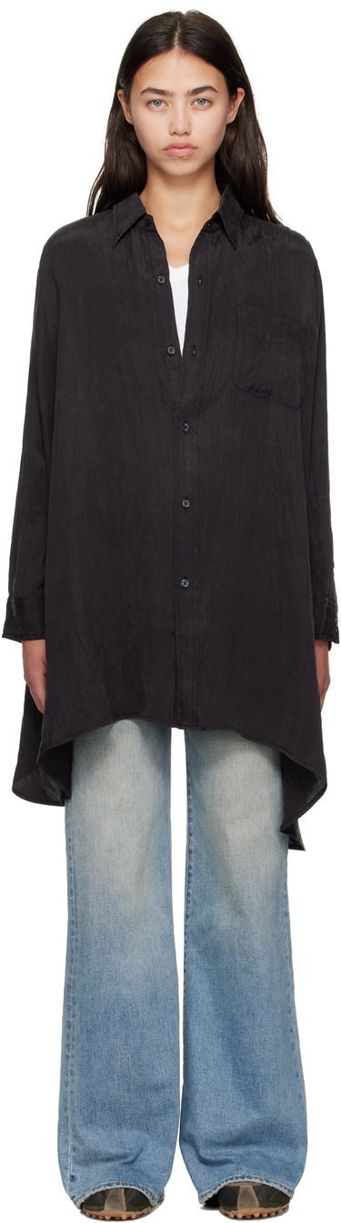 Риза R13 R13 Draped Front Shirt Черно | R13WR416-R510A, 0