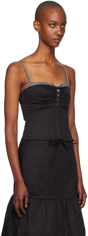 Pокля Miaou Miaou Enzo Gingham Trim Cami Top Черно | 7092SPSBLK, 1