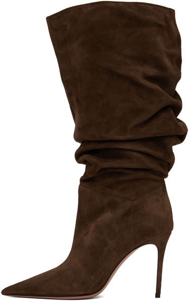 Облекло Amina Muaddi Amina Muaddi Jahleel Suede Slouch Boots Кафяво | JAHLEEL BOOTIE ST SUEDE, 2