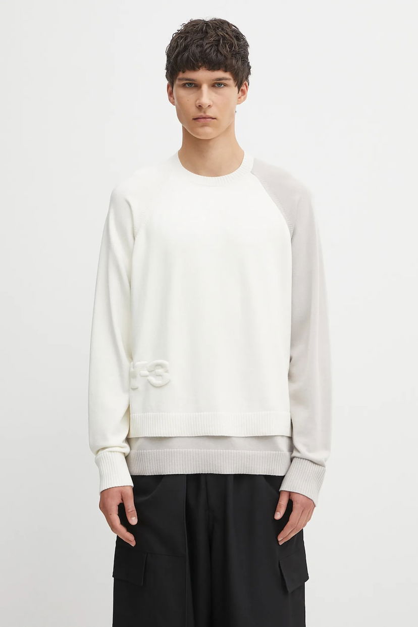 Пуловер Y-3 Y-3 Logo Knit Sweater Бяло | KB4642