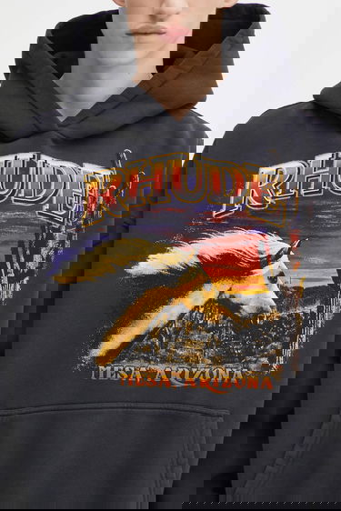 Суитчър Rhude Cotton Graphic Hooded Sweatshirt Mesa Arizona Stallion Черно | RHFW25HO04012, 3