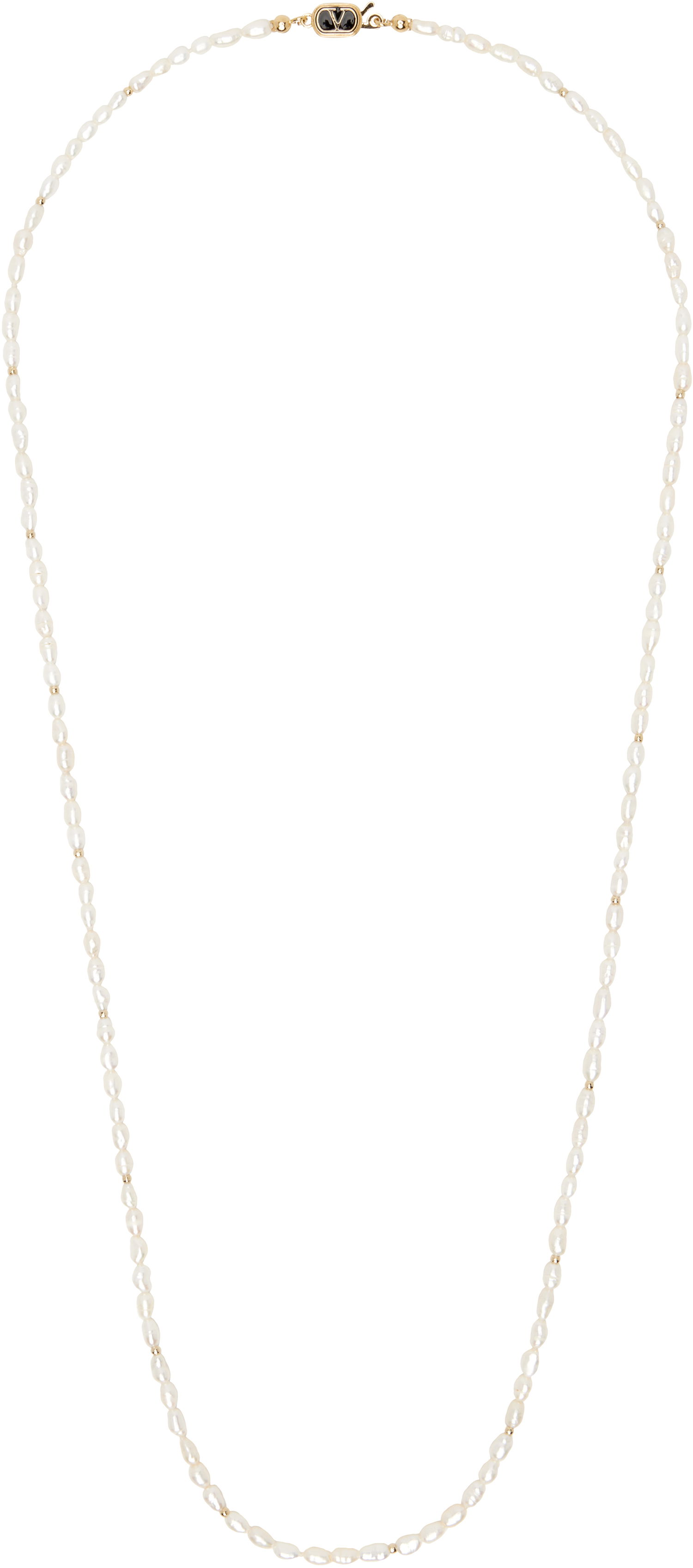 Колие Valentino Valentino Garavani VLogo Pearl Necklace Бяло | 6Y2J0T00CRW, 0
