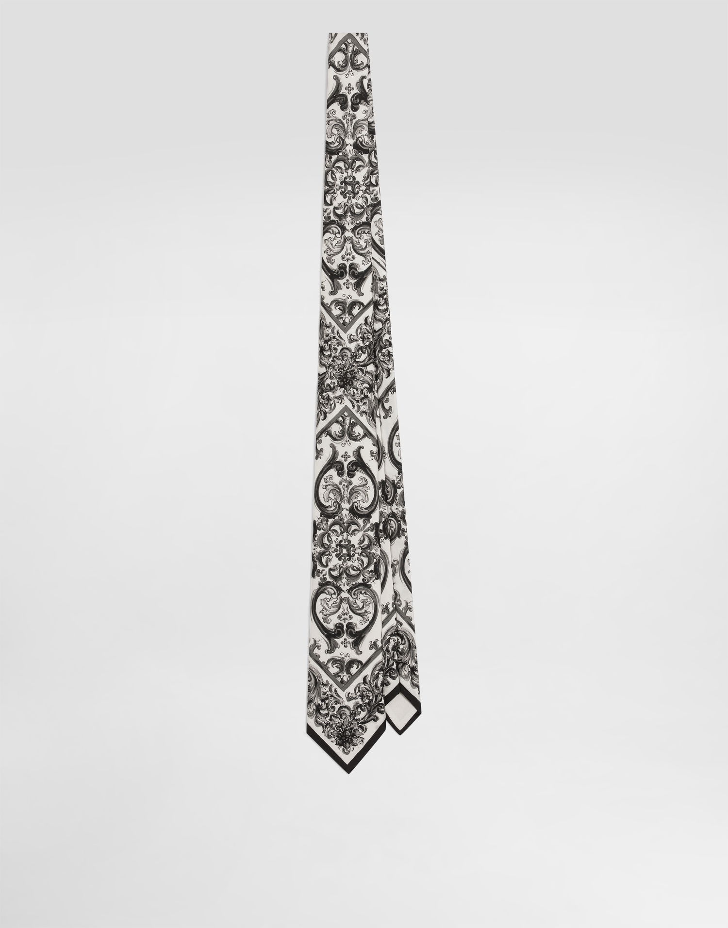 Аксесоари Dolce & Gabbana Dolce & Gabbana Majolica Print Silk Twill Tie Бяло | GT147EG0WV7HX5DQ, 0