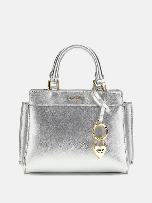 Дамска чанта GUESS Laminated Handbag Сиво | HWVASAP4236, 0