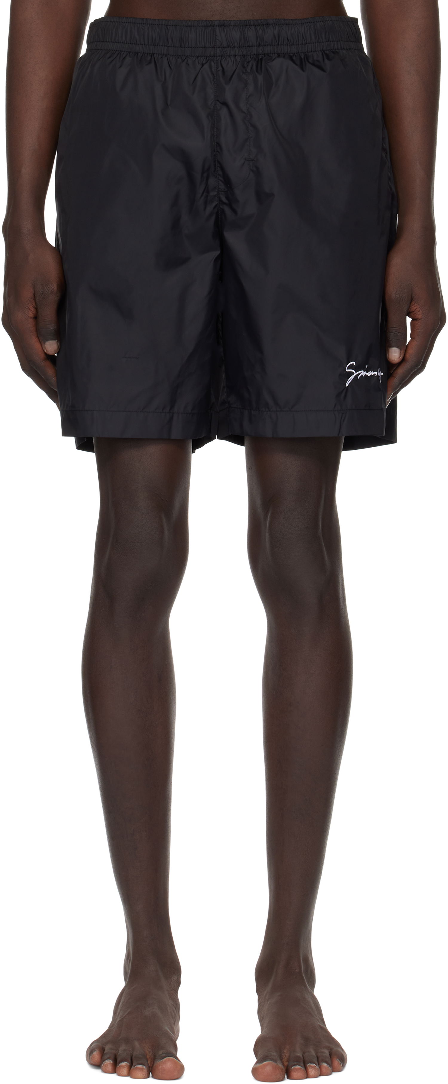 Бански Givenchy Logo Embroidery Swim Shorts Черно | BMA01L1537004, 0