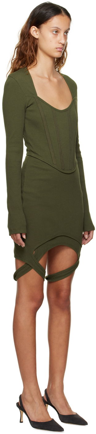 Pокля Dion Lee Dion Lee Fin Corset Minidress Зелено | A9862P22, 1