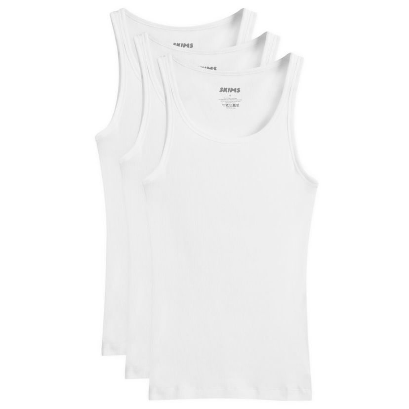 Потник SKIMS Ribbed Tank Top - 3-Pack Бяло | TP-TNK-5788M-CH