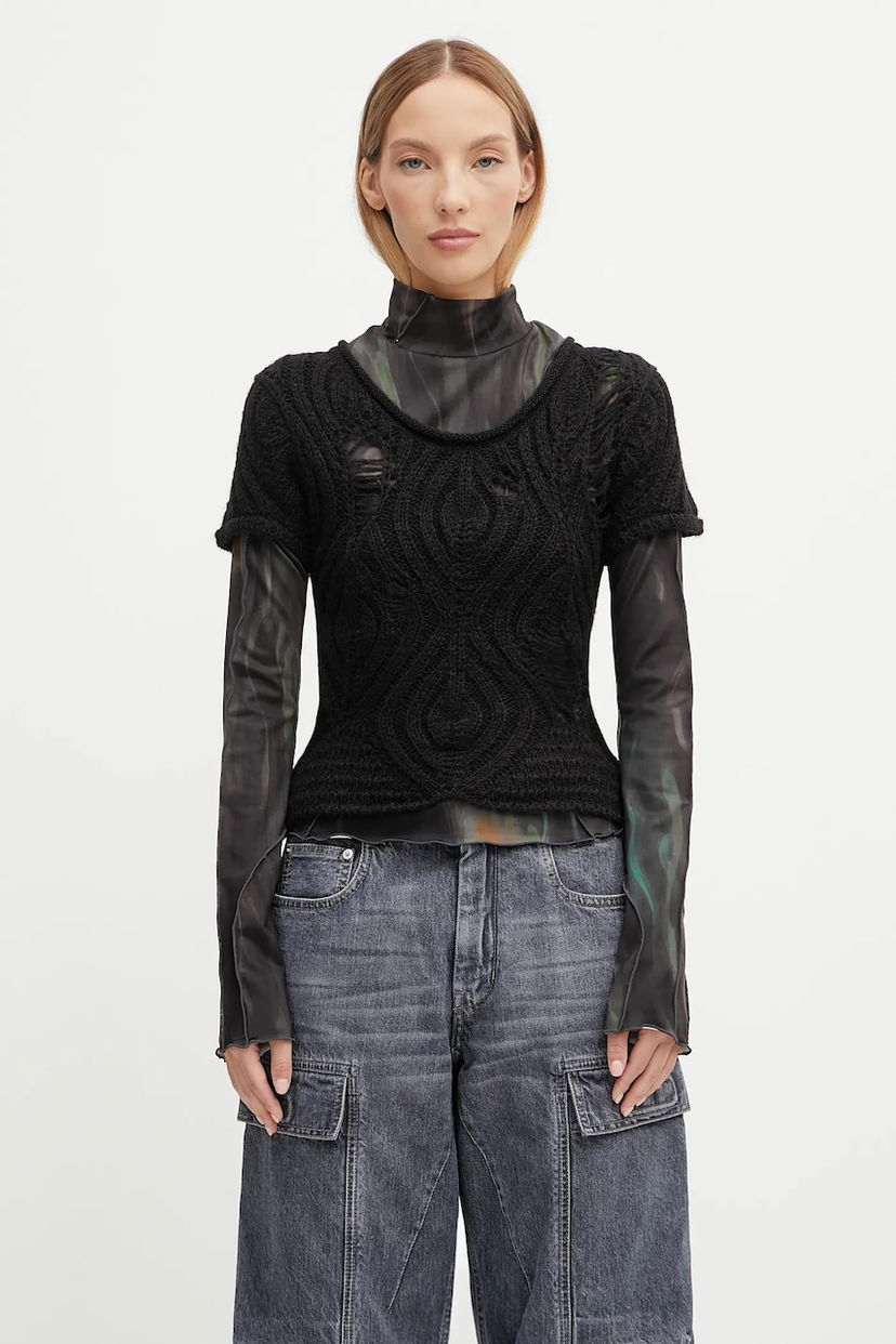 Пуловер Andersson Bell Andersson Bell Layered Knit Top Черно | atb1352w