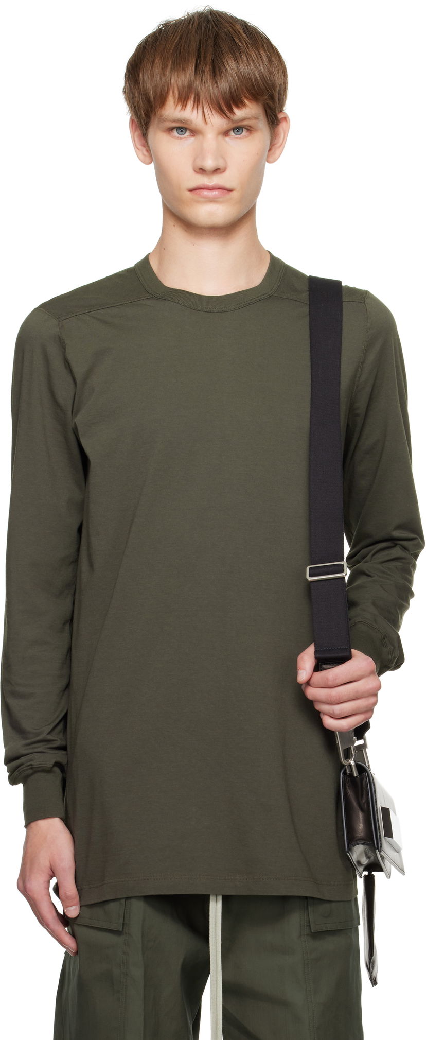 Тениска Rick Owens Rick Owens Concordians Level Long Sleeve T-Shirt Зелено | RU02E1266 JA