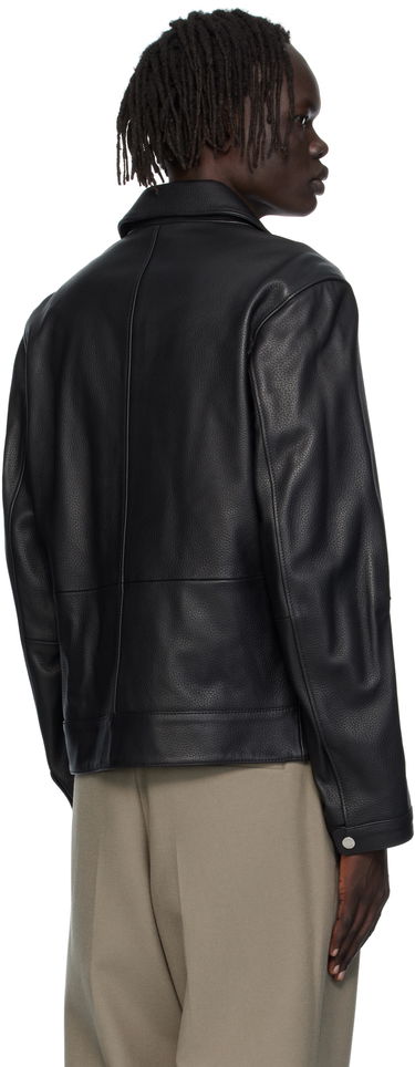 Яке BOSS Regular-Fit Leather Jacket with Zip Closure Кафяво | 50543214, 2