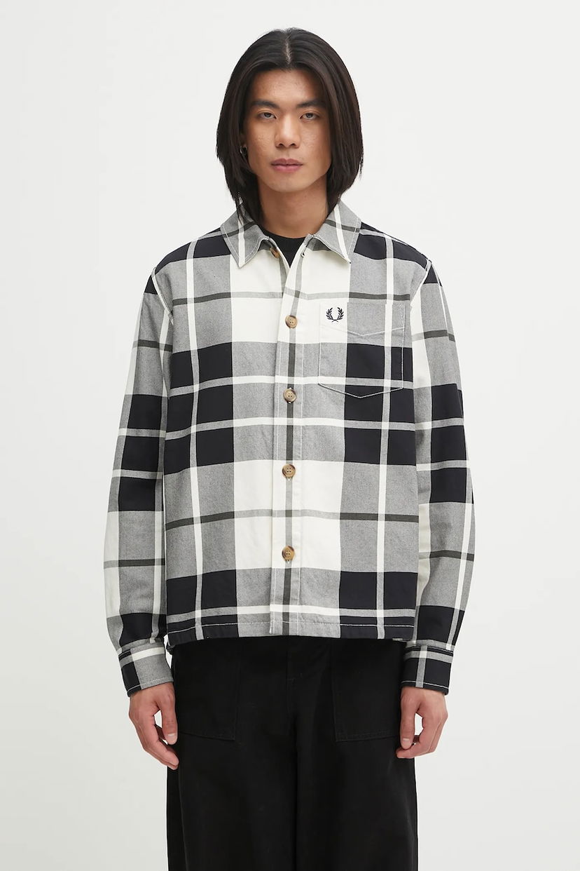 Риза Fred Perry Cotton Plaid Overshirt with Classic Collar, Regular Fit Многоцветен | M1724
