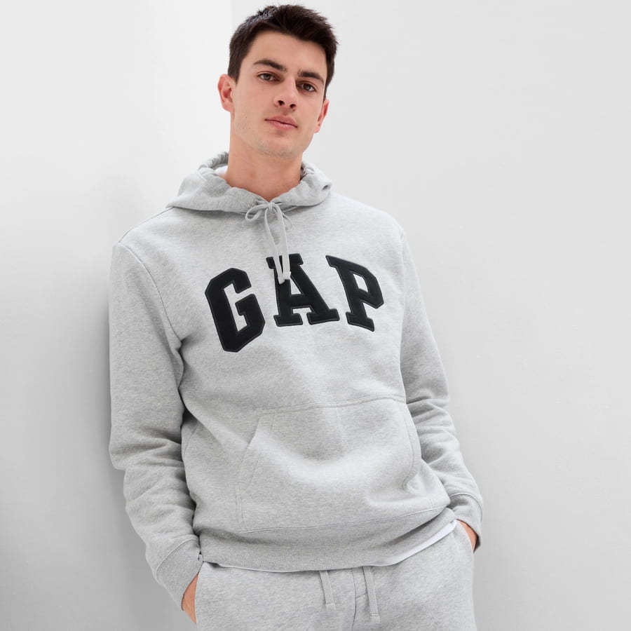 Суитчър GAP Fleece Arch Hoodie Сиво | 850834-01, 0