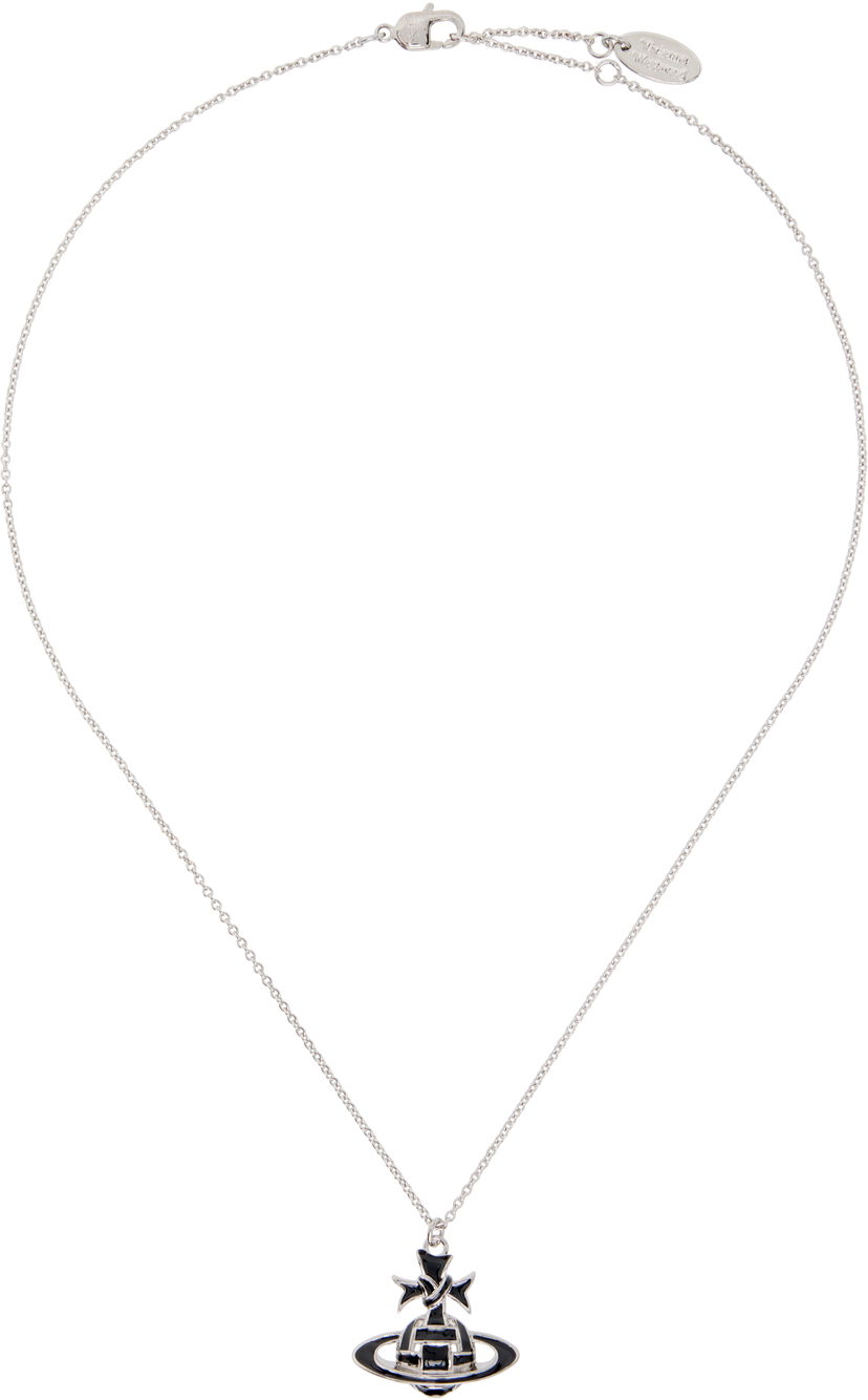 Колие Vivienne Westwood Vivienne Westwood Ribbon Bas Relief Pendant Necklace Металик | 630203FJ-02P107-