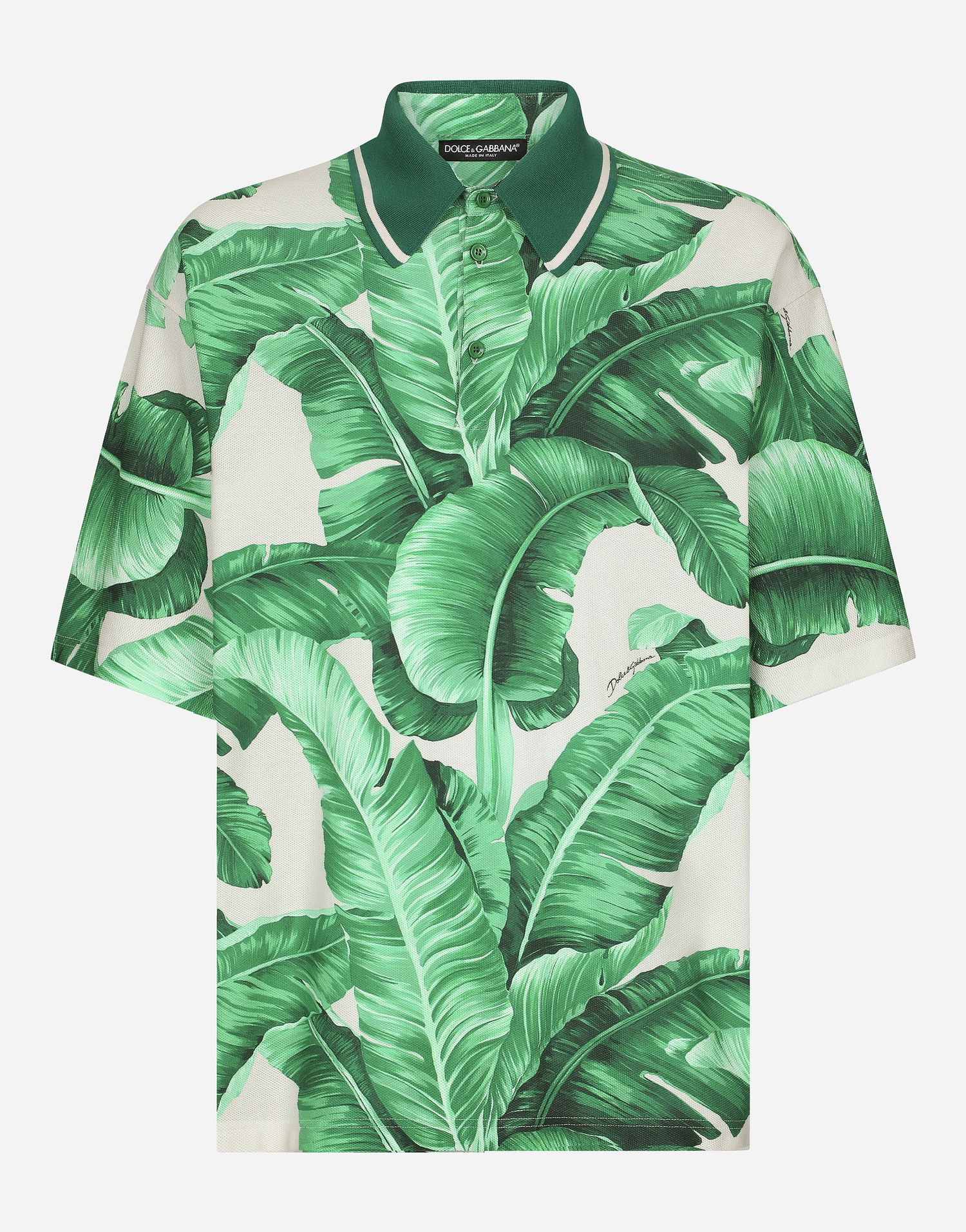 Риза Dolce & Gabbana Oversize Polo-shirt With Banana Tree Print Зелено | G8RG4THS7M4H2005, 0