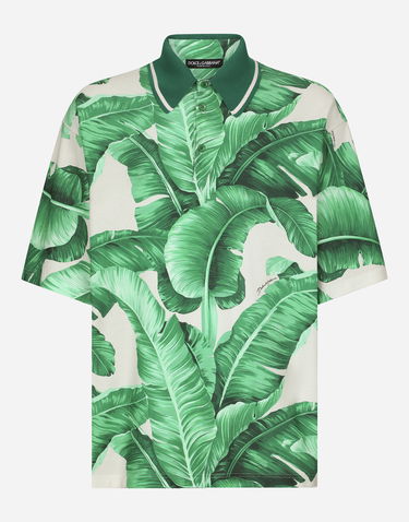 Риза Dolce & Gabbana Oversize Polo-shirt With Banana Tree Print Зелено | G8RG4THS7M4H2005, 0