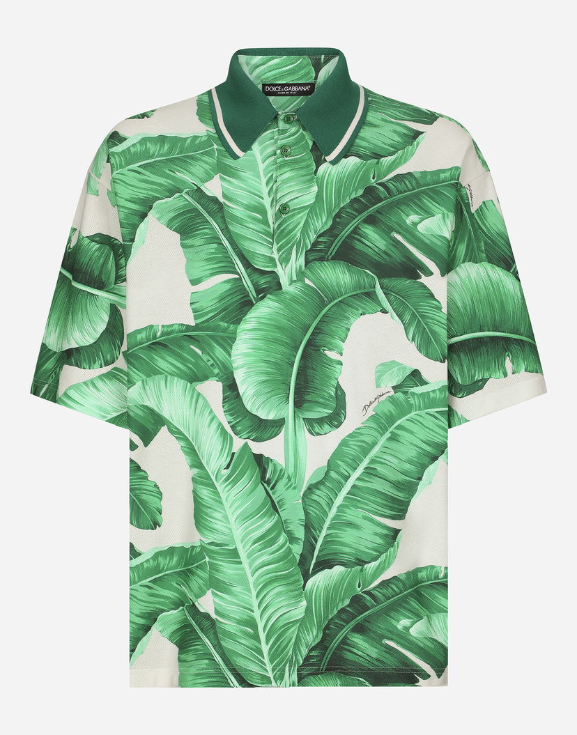 Риза Dolce & Gabbana Oversize Polo-shirt With Banana Tree Print Зелено | G8RG4THS7M4H2005