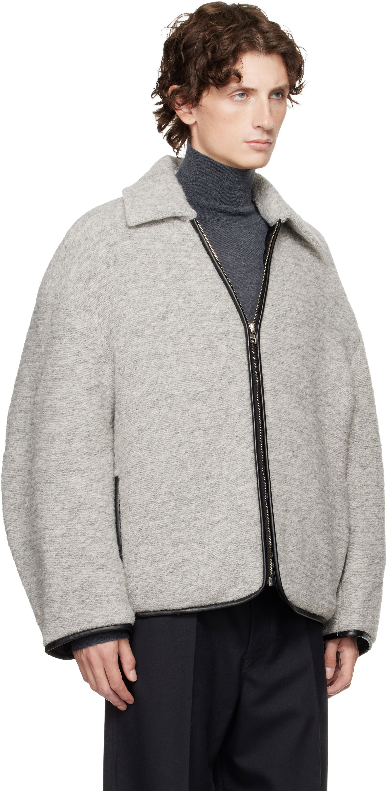 Яке JW Anderson JW Anderson Contrast Trim Full-Zip Jacket Сиво | JK0394-PG1820, 1