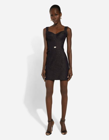 Pокля Dolce & Gabbana Cotton Denim Corset Dress Черно | F63G8DG8LT2S9001, 1