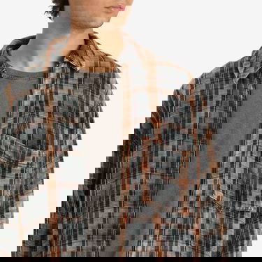 Риза Won Hundred Zayne Zip Overshirt Bleached Check Кафяво | 3702-14283, 5