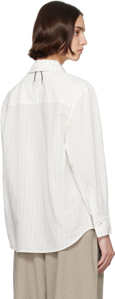 Риза Nanushka Nanushka Fryda Pinstriped Button-Down Shirt Бяло | NW25SSTP26400, 2