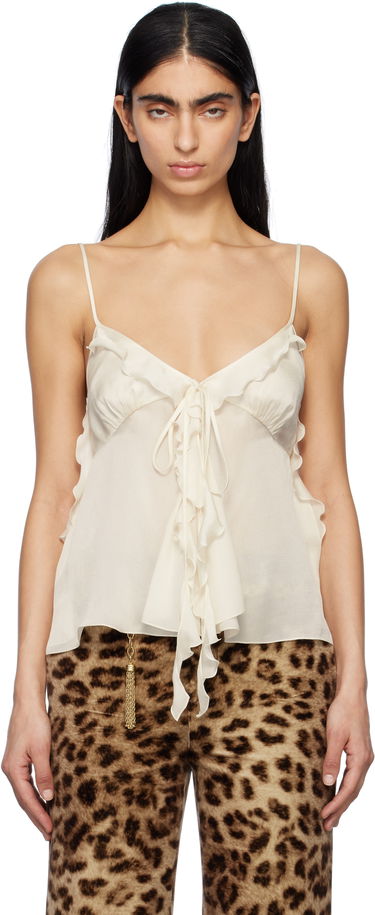 Потник CHLOÉ Chloé Silk Ruffled Camisole Бежово | CH25SHT08329, 0