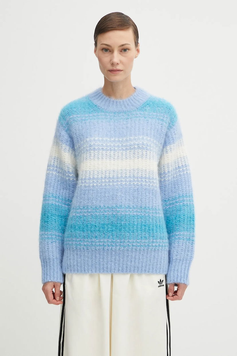 Пуловер KENZO Kenzo Speed Stripe Hairy Knit Jumper Синьо | FF62PU7163CG