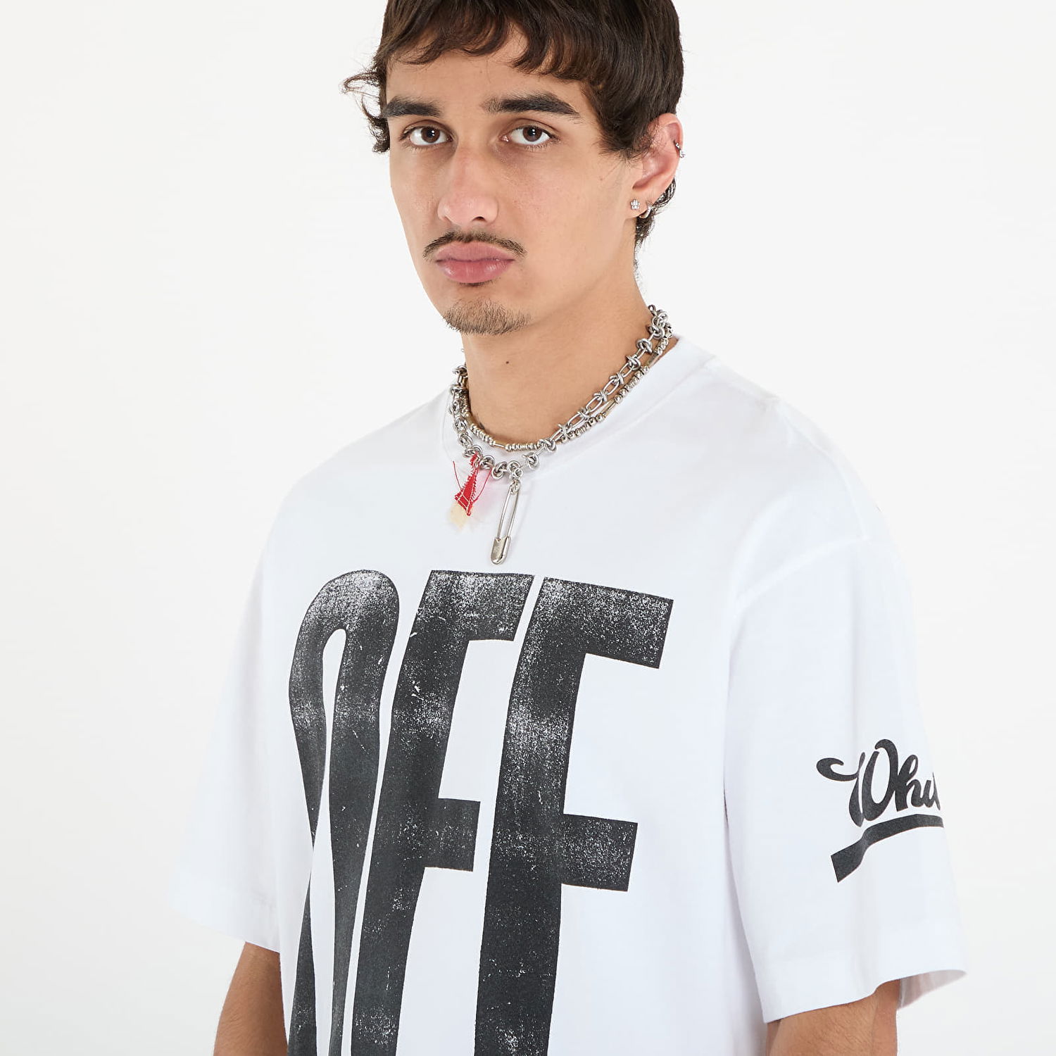 Тениска Off-White Off-White Big Off Diag Skate S/S T-Shirt Бяло | OMAA120F25JER00L0110, 1