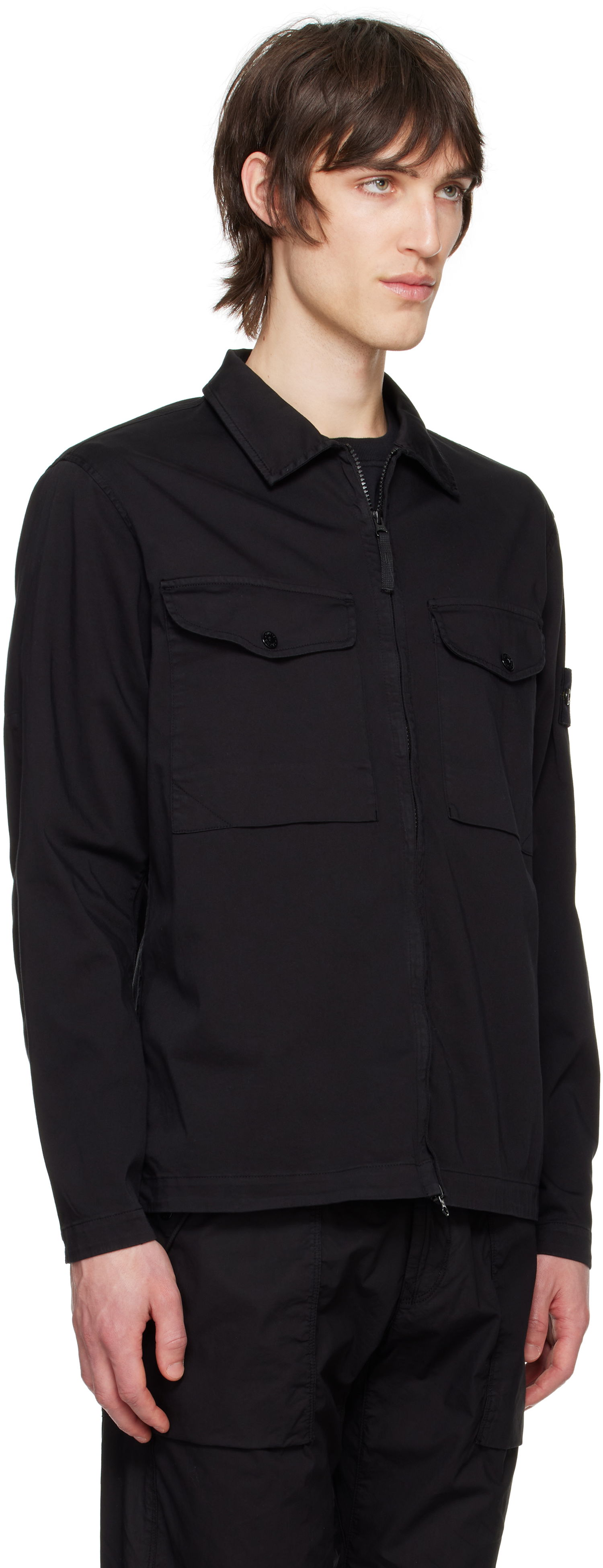 Риза Stone Island Stretch Cotton Overshirt Черно | K1S15 1200128 S0012, 1